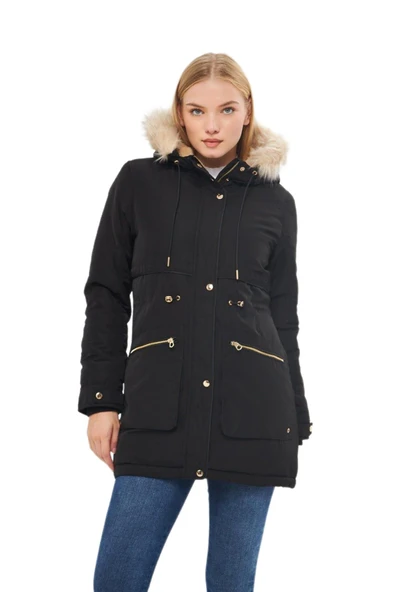 Kadın Spor Kapüşonlu Mont  M5565 BGL-ST03223 - Resim 12