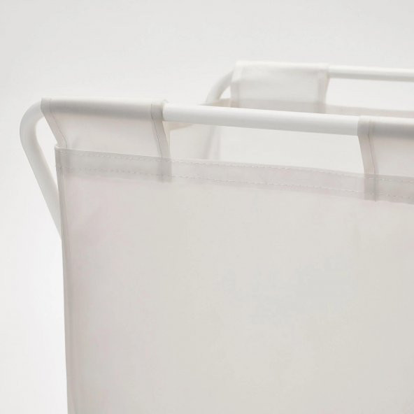 50 Litre Beyaz,Katlanır, Çamaşır Sepeti MeridyenDukkan Açılır Kapanır Pratik Kirli Sepeti 50 Lt U42X G43X Y60 cm - 3