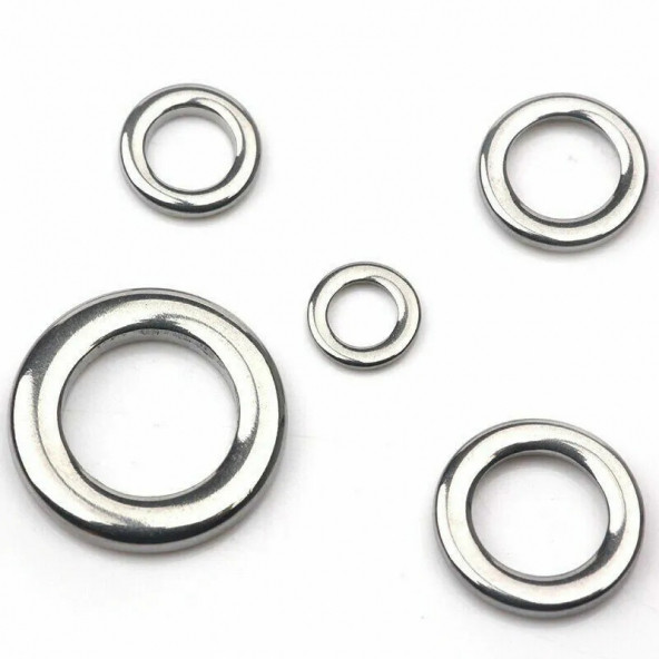 SEOUL-40 Adet Paslanmaz Çelik 5,5 mm/3,5 mm No:1-91 kg (200 Lbs) Çeker, Solid (Kapalı) Ring,Jig Asist Halka - 2