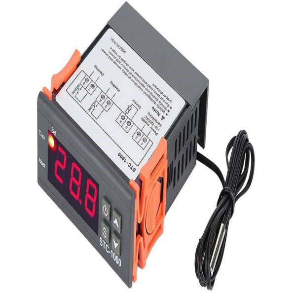 Stc-1000 Ac 110-220v 10a Lcd Ekranlı Ntc Sensörlü Termostat Sıcaklık Kontrol Modülü - 3