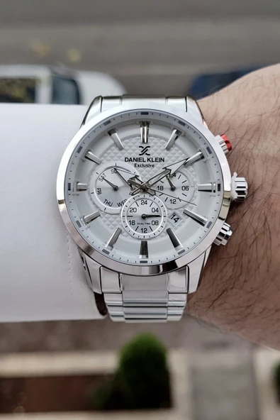 Daniel Klein DKISTE773 Gümüş Renk İç Göstergeleri Aktif Erkek Kol Saati - Resim 2