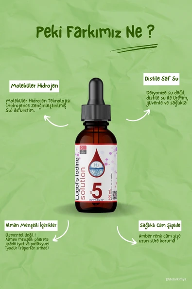 Dolar Kimya Lugol Çözeltisi 2 - Cam Damlalıklı Şişe- 50 mL (Lügol,İyot Damla) - Resim 2