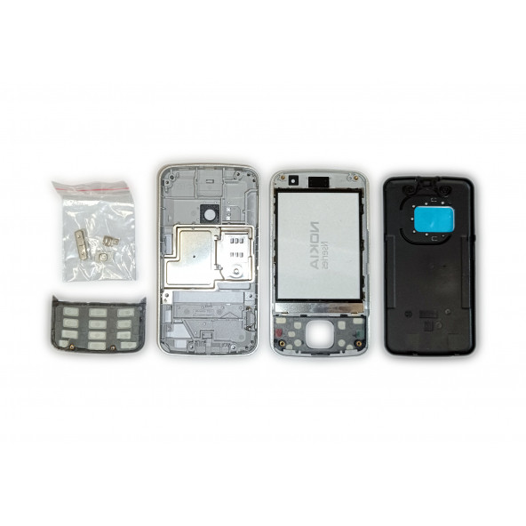 Nokia N96 Kasa Kapak Tuş Takımı N96 Uyumlu Siyah Renk Orta Kasa Ön Kapak Arka Kapak Tuş Takımı - 2