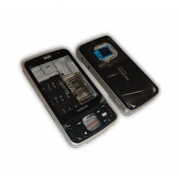Nokia N96 Kasa Kapak Tuş Takımı N96 Uyumlu Siyah Renk Orta Kasa Ön Kapak Arka Kapak Tuş Takımı - 3
