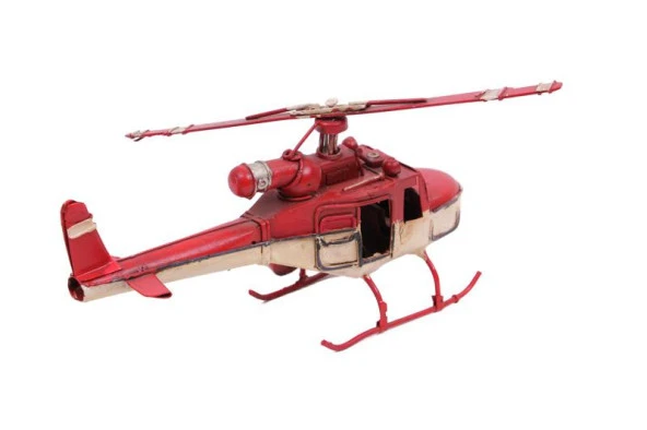 Helikopter Metal Vintage Dekoratif Masaüstü Biblo Hediyelik