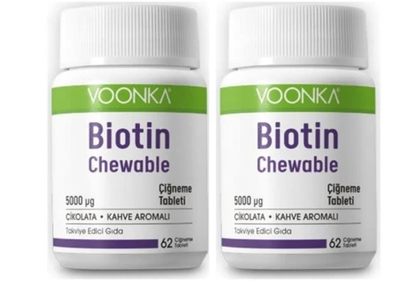 Voonka Biotin Chewable 62 Çiğneme Tableti 2 Adet