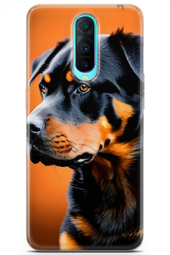 Oppo RX17 Pro Uyumlu Kılıf Dogs 23 Rottweiler Telefon Kabı Siyah