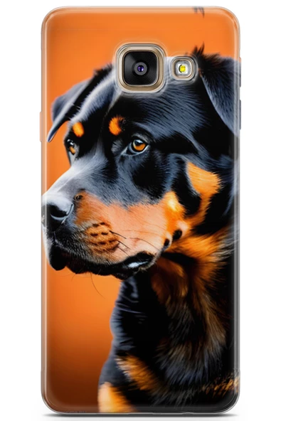 Samsung Galaxy A3 2016 Uyumlu Kılıf Dogs 23 Rottweiler Telefon Kabı Siyah
