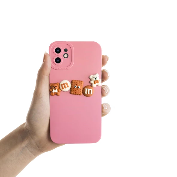 iPhone 11 Kılıf 3D M Bear Kamera Korumalı Silikon Kapak - 7