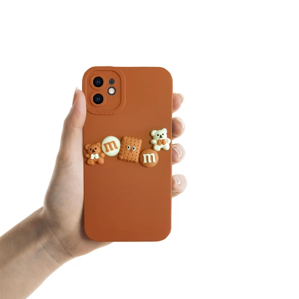 iPhone 11 Kılıf 3D M Bear Kamera Korumalı Silikon Kapak - 3