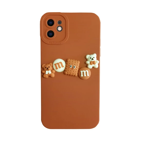 iPhone 11 Kılıf 3D M Bear Kamera Korumalı Silikon Kapak - 2