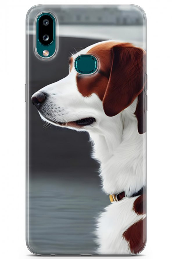 Samsung Galaxy A10s Uyumlu Kılıf Dogs 18 Süvari Köpeği Parlak Kılıf Koyu Kahve