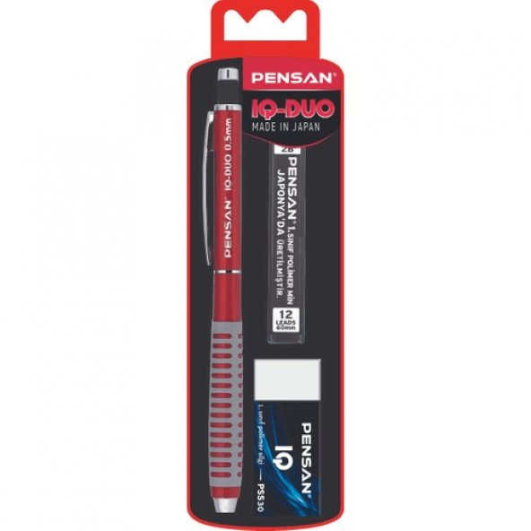 Pensan Versatil 0.5 Iq Duo Silgi+Min Set Renk 4008 - Kırmızı - 2