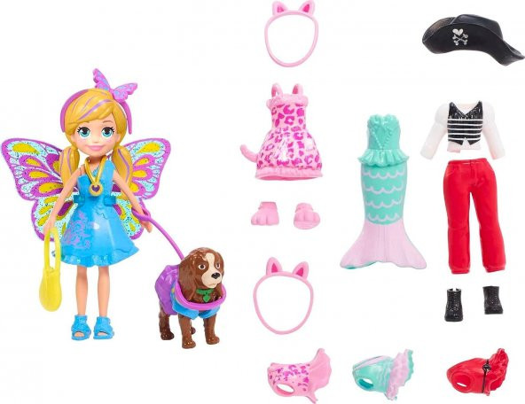 Polly Pocket Polly Rocket ve Hayvan Dostu Kostüm Giyiyor Oyun Seti MATTEL.D.GDM15 - 6
