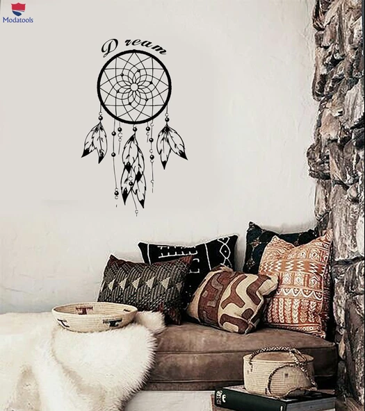 Duvar Sticker Dreamcatcher Dream Catcher Kızılderili Alıntı Rüya Benzersiz Hediyelik ürün görseli 1