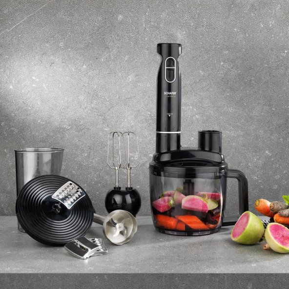 Schafer Chef Blend Mega Blender Set-Siyah/Gümüş