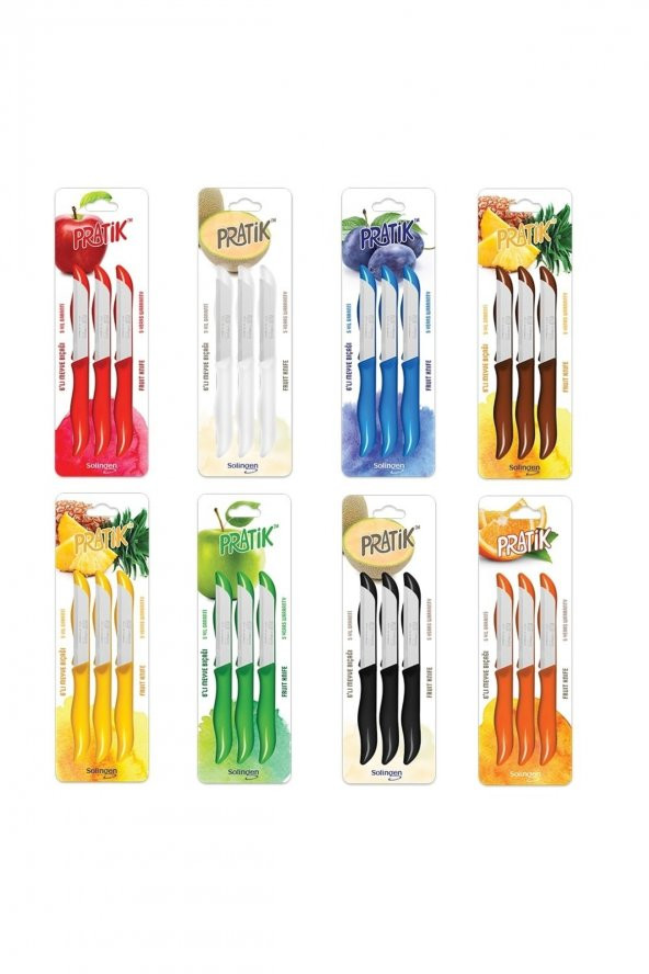 Pratik Plastik Saplı Meyve Bıçak Seti 6lı 43025 turuncu