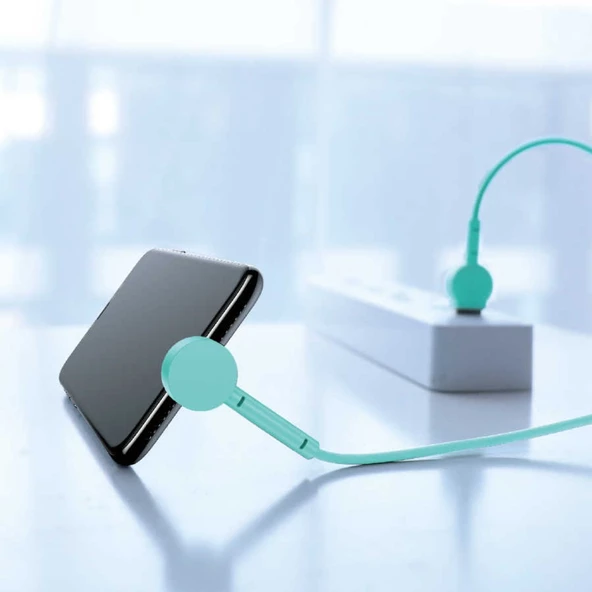Baseus Maruko Serisi 2.1A 1 Metre Apple iPhone Lightning Stand Şarj Kablosu Siyah- CALQX-01 - 9