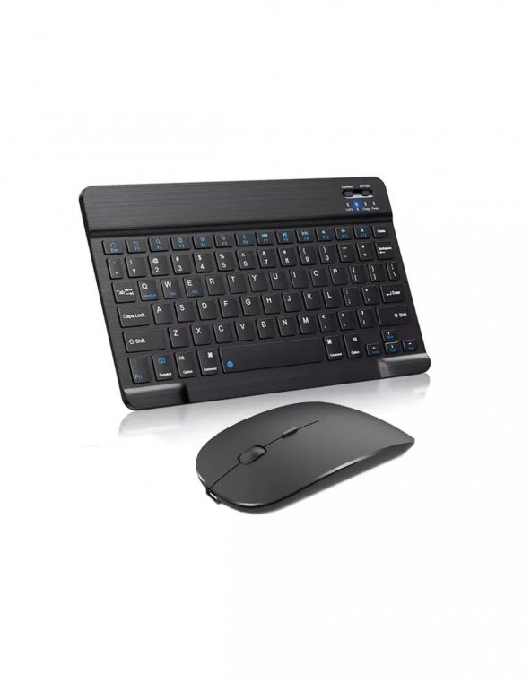 Wotobe Bluetooth Klavye Android İos Windows için Tablet Telefon Şarjlı Klavye Mouse Set