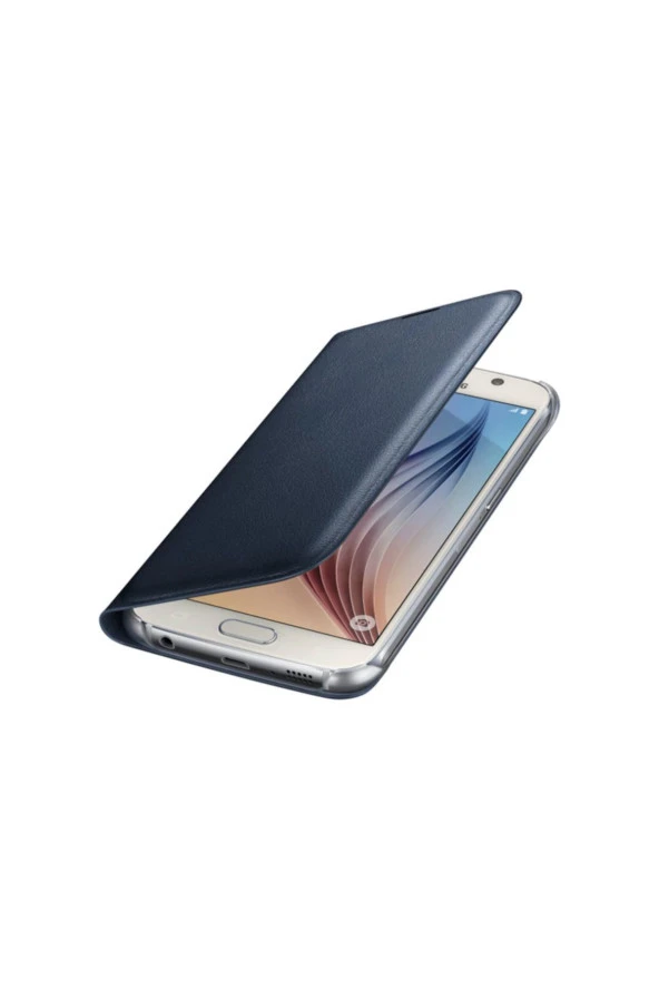 Samsung Galaxy S6 Flip Wallet Deri Orjinal Lacivert- Ef-wg920pbe