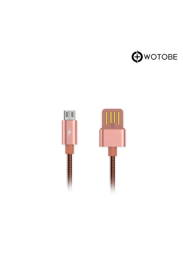 Micro Usb Çelik Spiralli Şarj Data Kablosu