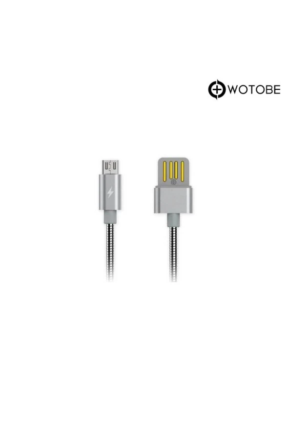 Micro Usb Çelik Spiralli Şarj Data Kablosu