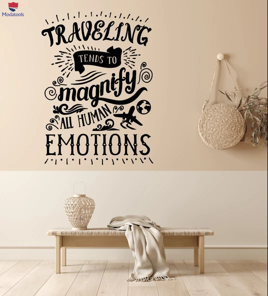 Oturma Odası, Ofis, Dükkan Duvar Sticker Seyahat Duyguları İlham Alıntı Yazı Etiketleri ürün görseli 1