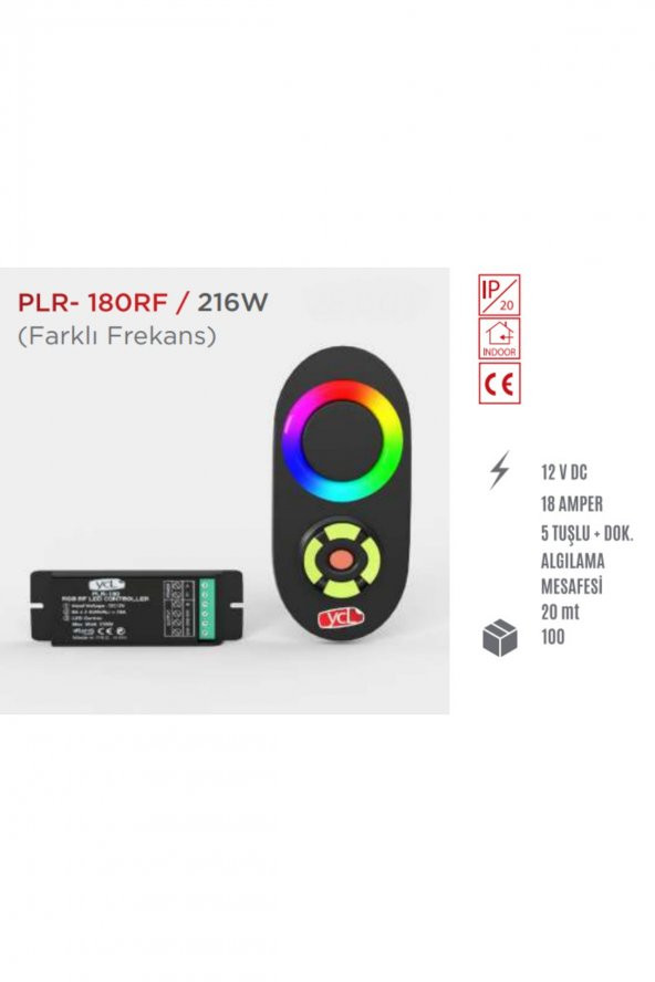 YCL 5 Tuş + Dokunmatik Rgb Rf Led Kumanda Plr-180