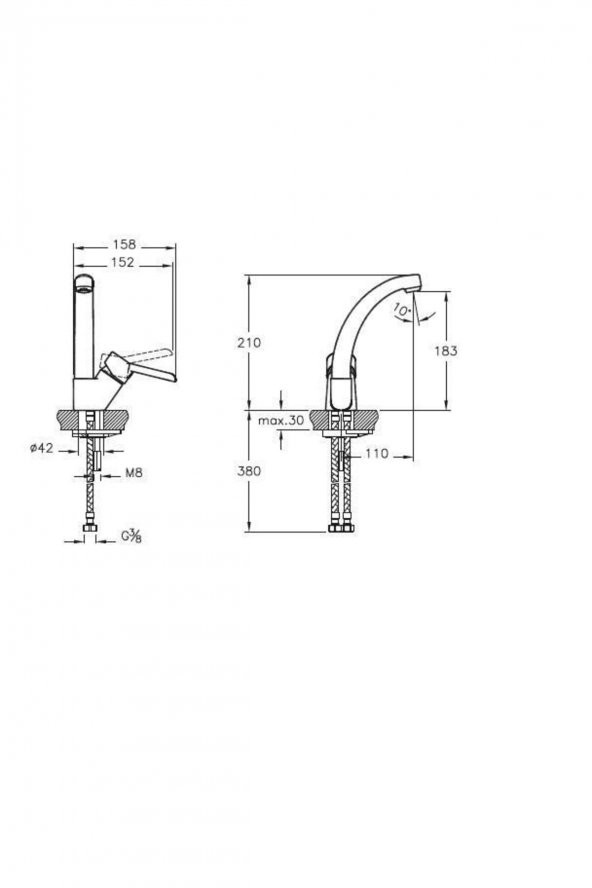 Punto Viva Döner Borulu Lavabo Bataryası (A41063) - 2