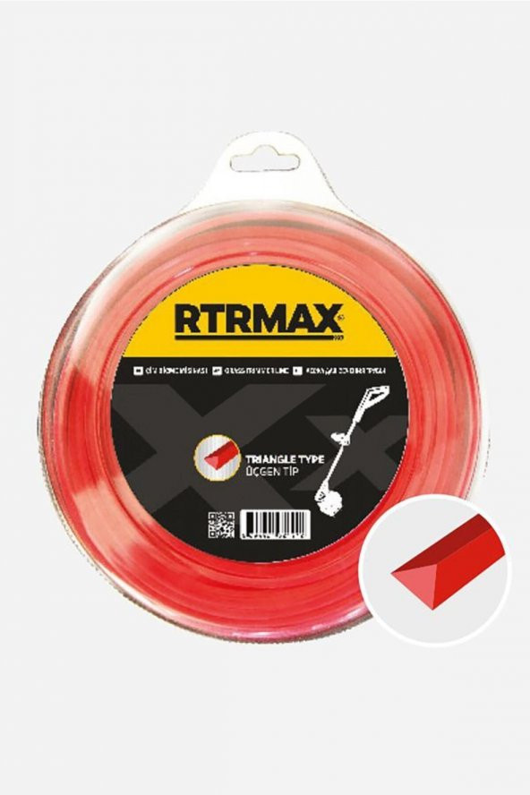 Rtrmax Rty233 Tırpan Misinası Kırmızı Üçgen 3.3mm X 55mt