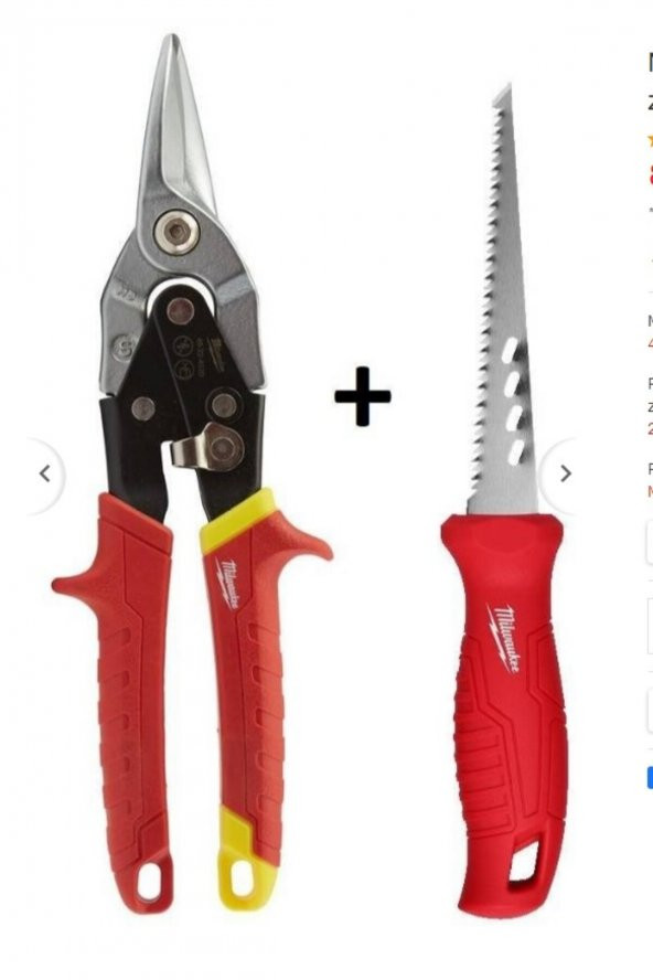 Milwaukee Alçıpan Kiti - Testere Ve Kaportacı Makası 4932479784 - 3