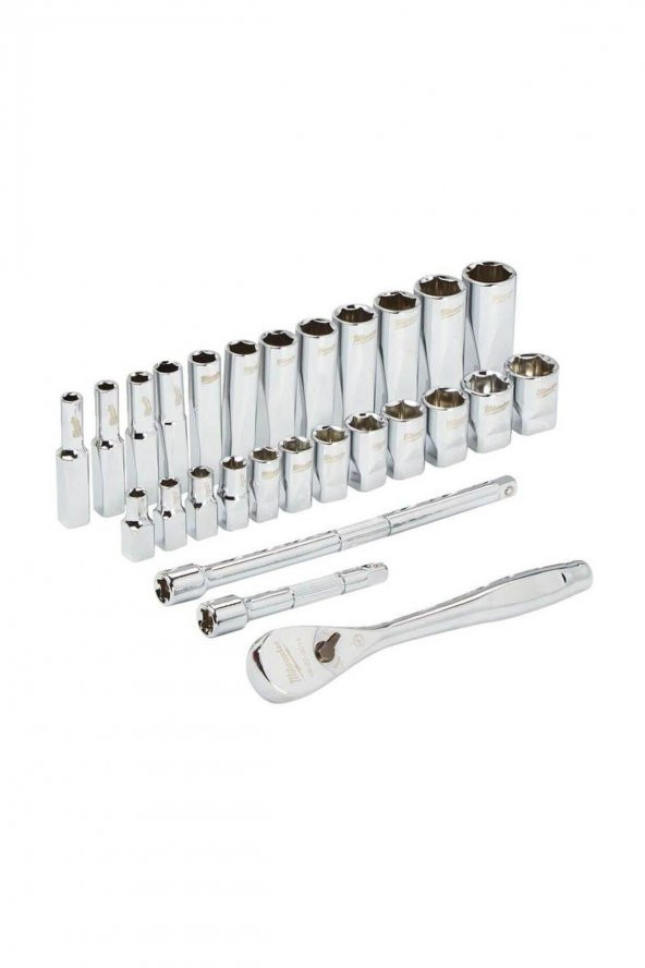 Milwaukee T4932464943 Ağır Hizmet Tipi Cırcır Lokma Takımı ¼” 28 Parça - 2