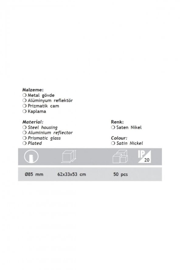 Jupiter 1x11W Downlight Yatay E27 Duylu Camlı JD518 SN - 3
