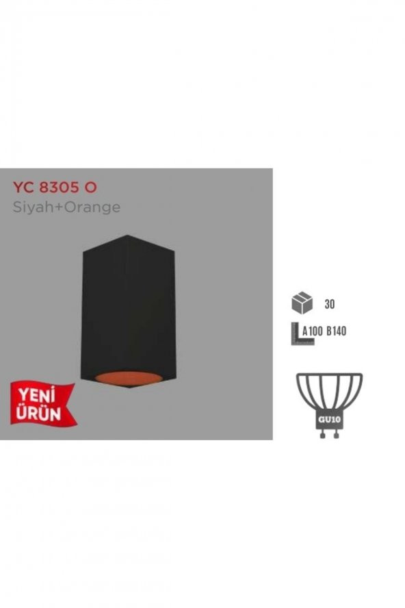 YCL Sıva Üstü Dekoratif Armatür Siyah Yc-8305 O - 2