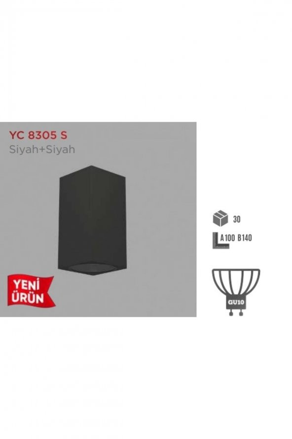 YCL Sıva Üstü Dekoratif Armatür Siyah Yc-8305 S - 2