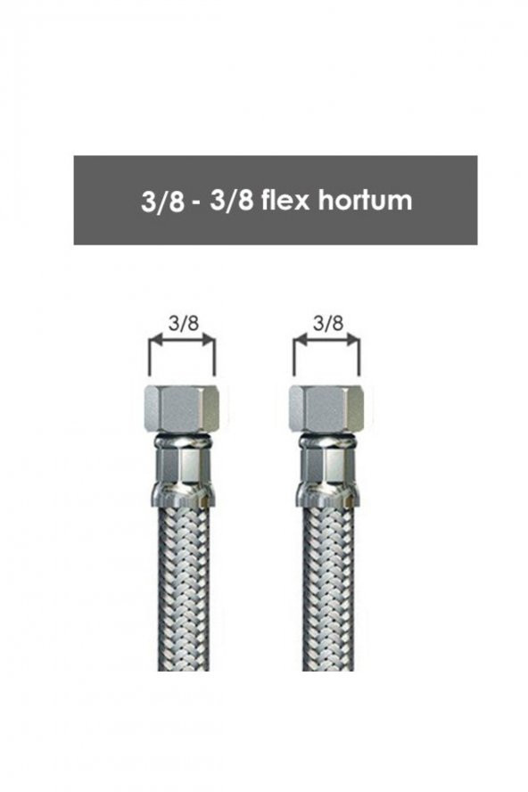Marka 38 - 38 Çelik Flex Bağlantı Hortum 100 Cm