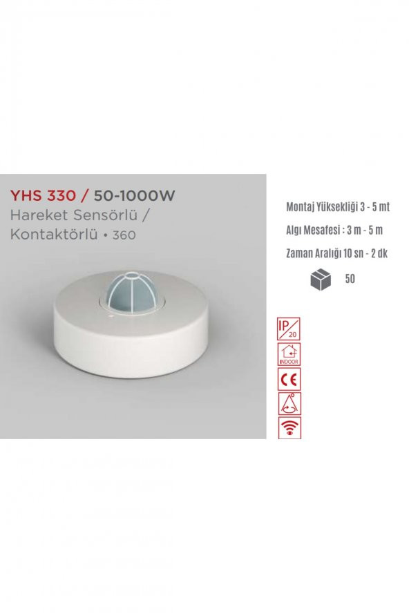 YCL 360 Derece Tavan Tipi Sıvaüstü Hareket Sensörü - Yhs-330 - 3