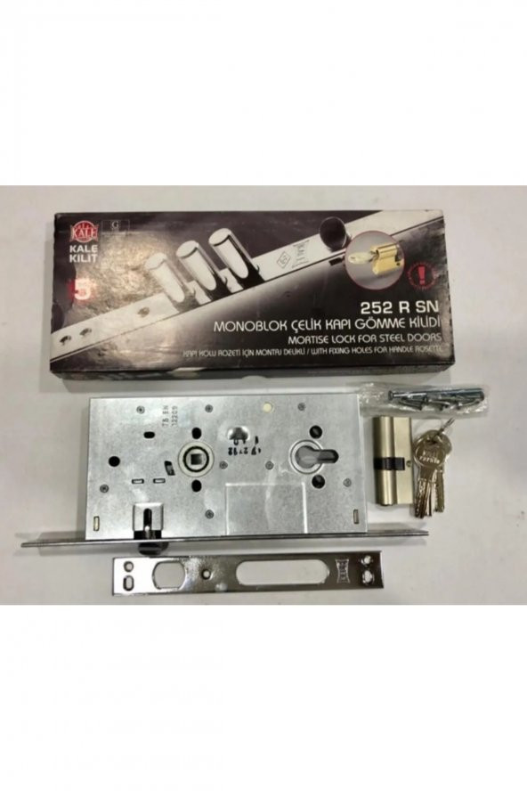 KALE Monoblok Çelik Kapı Kilidi Krom 252r Gövde Snc Barelli 3 Anahtarlı - 2