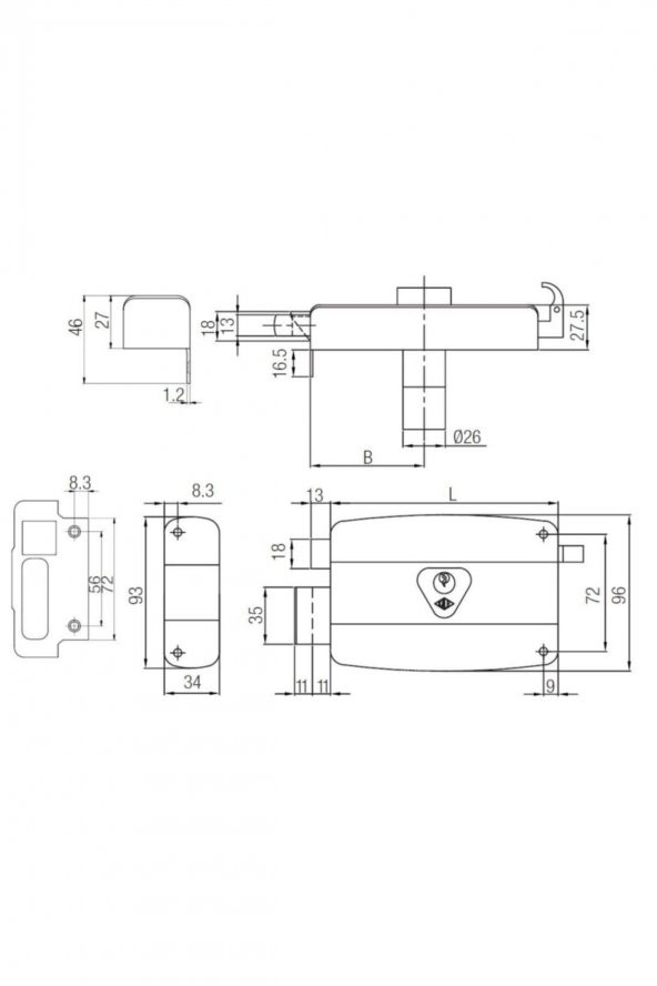 Kale Kilit Kale 157 C Standart Silindirli Tirajlı Kilit Dış Kapı Demir Kapı Kilidi 12 Cm - 3