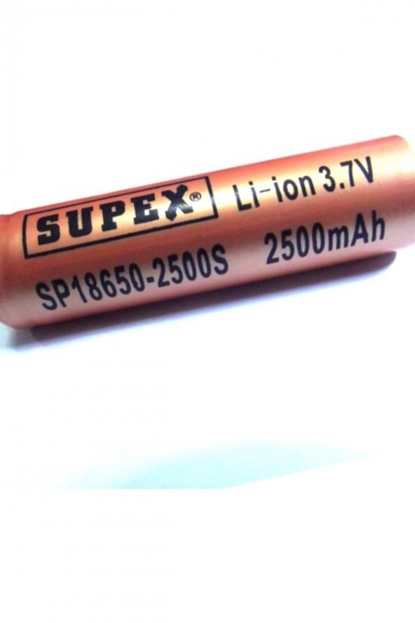 Supex 18650 2500mah 3.7v Li-on Düz Kafa