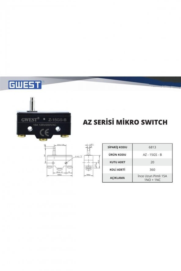 Gwest Mıcro Swıtch Makaralı Az-15gq21-b - 2
