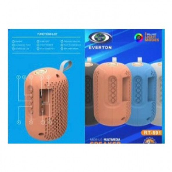 Everton RT-891 Bluetooth / Usb / Sd kart/ Radyo Mini Silindir Müzik Kutusu - 4