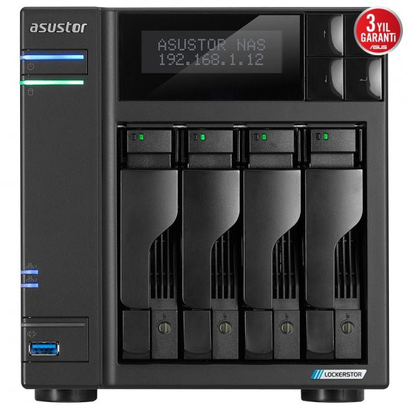 ASUSTOR AS6704T INTEL N5105 4 YUVALI (4X22TB DESTEĞİ) 4GB DDR4(16GB RAM DESTEĞİ) - 1