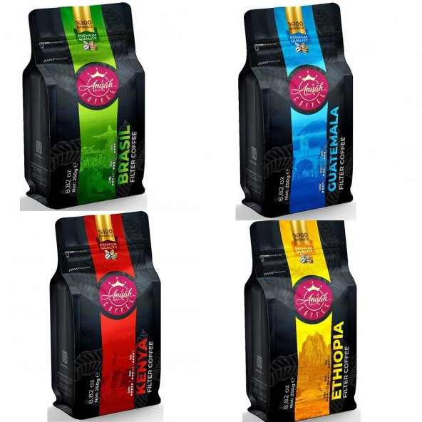 Anisah Dünya Kahvesi Çekirdek 4lü Set 250 x 4