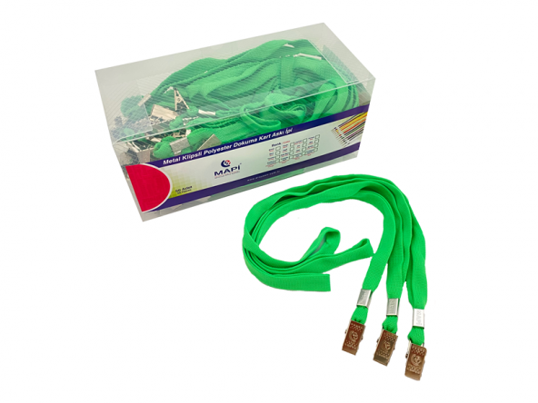 MAPİ KLİPSLİ-POLYESTER DOKUNMA K.ASKI İPİ FOSFORLU YESİL 50Lİ PAKET