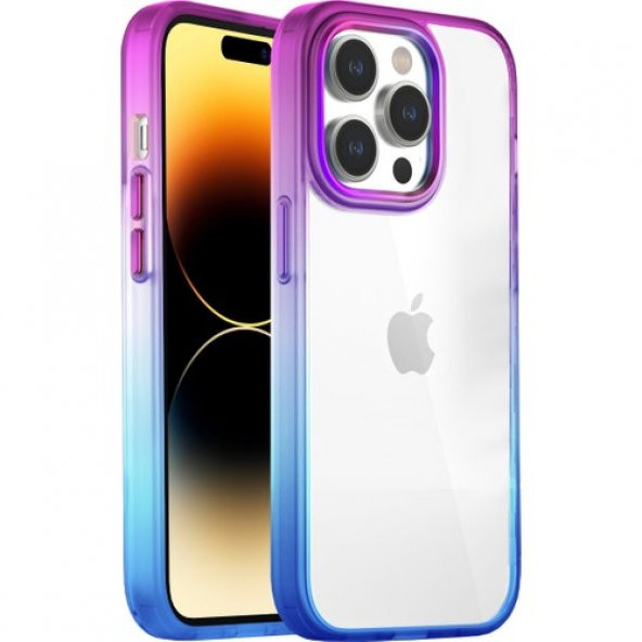 BUFF IPHONE 14 PRO AİR BUMBER RAİNBOW CASE PİNK BLUE