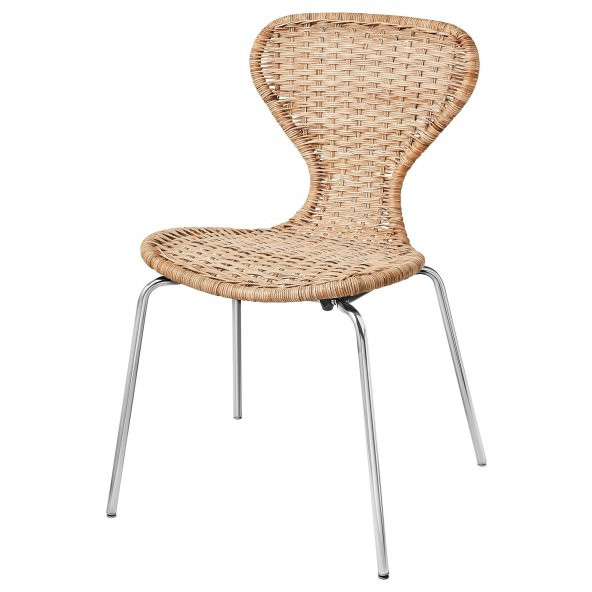 Sandalye, rattan-krom kaplama, ALVSTA