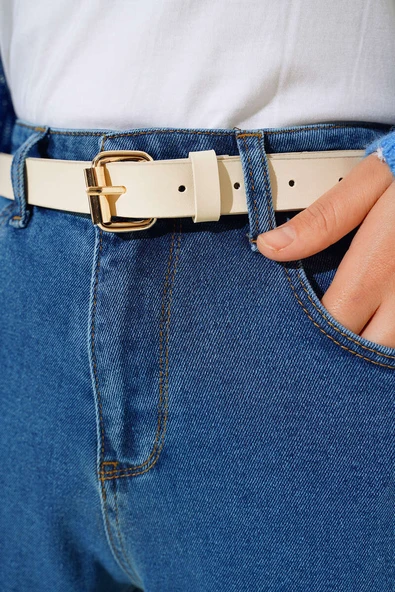 Mom Friend Düz Jean Pantolon Kot Mavisi - 4