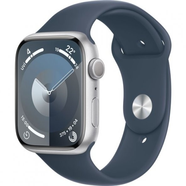 Apple Watch Seri 9 Gps 45MM Gümüş Rengi Alüminyum Kasa Spor Kordon - M/l MR9E3TU/A