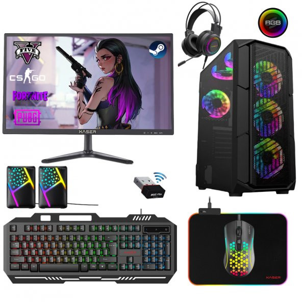 Xaser Xsr225 i5 6400 16GB Ram 512GB SSD 4GB RX550 Ekran Kartı 21.5" Monitör Oyun Bilgisayarı ürün görseli